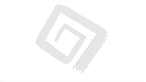 A hand-drawn white square rotates on a black background. Stock Footage 303018067