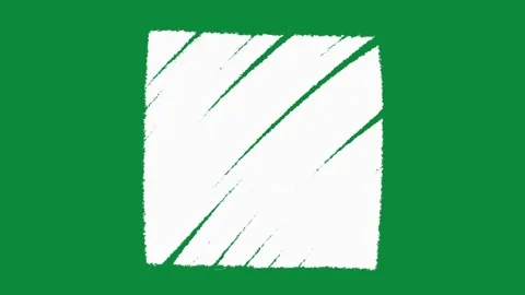 Hand Drawn White Square Scribble Animation on Green Screen Textured Fill Overlay 库存影片 334608574