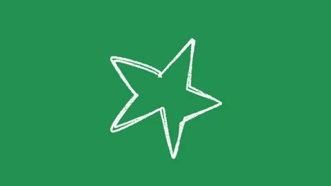 Hand Drawn White Star Outline Animation on Green Screen Overlay Stock Footage 336579126