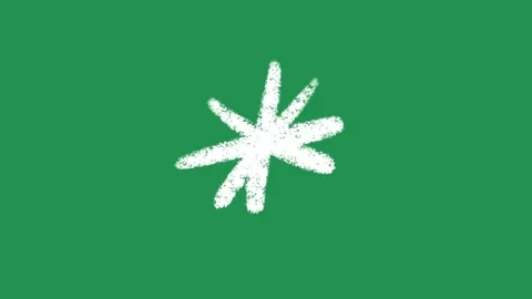 Hand Drawn White Starburst Flash Animation on Green Screen Overlay Видео 336579121