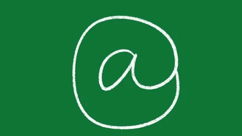 Hand-Drawn White At Symbol 2D Animation on Green Screen | Animated Email Address 動画素材 334608935