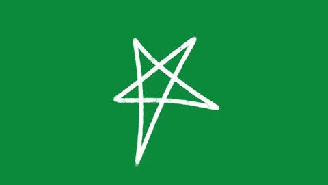 Hand Drawn White Tall Sketch Star Animation on Green Screen Vertical Rank  Stockbeeldmateriaal 334608535