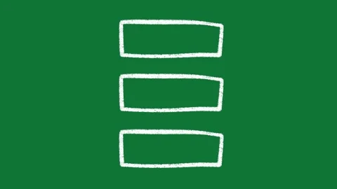 Hand-Drawn White Three Stacked Boxes 2D Animation on Green Screen  動画素材 334608971