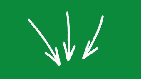 Hand Drawn White Triple Downward Arrows Animation on Green Screen Pointer Stock Footage 334608547