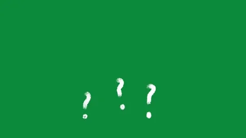 Hand Drawn White Triple Question Marks Animation on Green Screen Confusion Stock Footage 334608615