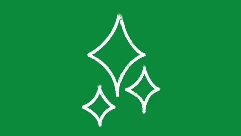Hand Drawn White Triple Sparkle Stars Animation on Green Screen Magic Shine Vidéo 334608544