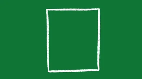 Hand-Drawn White Vertical Rectangle 2D Animation on Green Screen | Border line Stock Footage 334608976