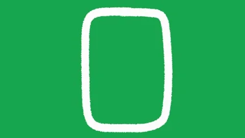 Hand-Drawn White Vertical Rectangle on Green Screen | Animated Border Stock Footage 336104098