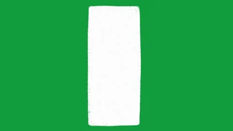 Hand Drawn White Vertical Rectangle Bar Animated Shape on Green Screen Stock Footage 341310438
