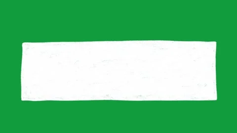 Hand Drawn White Wide Horizontal Banner Animated Shape on Green Screen Видео 341310605