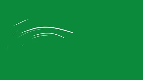 Hand-Drawn White Wind Lines 2D Animation on Green Screen | Gusty Doodle Swirls Vidéo 334608921