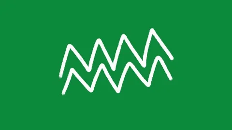 Hand Drawn White Zigzag Line Animation on Green Screen Sharp Wave Overlay Vidéo 334608556