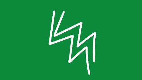 Hand Drawn White Zigzag Line Animation on Green Screen Sharp Wave Overlay Stockbeeldmateriaal 334608564