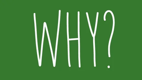 Hand Drawn Why Text Writing Animation on Green Screen | 2D Hand Drawn Question Видео 328989414