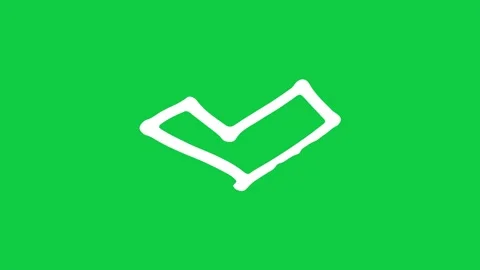 Hand drawn wide checkmark drawing on on green screen Stock-Footage 348305414