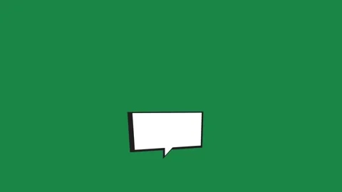 Hand Drawn Wide Rectangular Speech Bubble Animation on Green Screen Overlay 库存影片 336578557