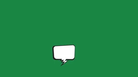 Hand Drawn Wide Rectangular Speech Bubble Animation on Green Screen Overlay Vídeo Stock 336578585