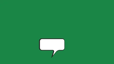 Hand Drawn Wide Rectangular Speech Bubble Animation on Green Screen Overlay Видео 336578586
