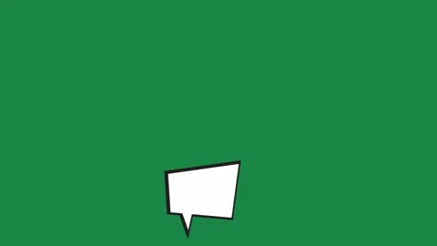 Hand Drawn Wide Rectangular Speech Bubble Animation on Green Screen Overlay Vídeos de archivo 336578595