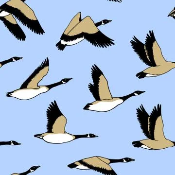 Hand drawn wild goose pattern Stock Illustration