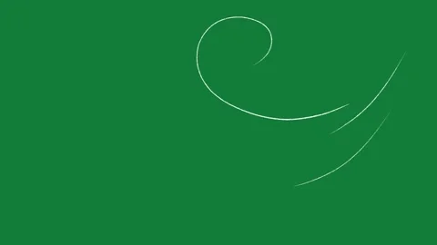 Hand Drawn Wind Blowing Effects Animation on Green Screen Background Видео 335124461