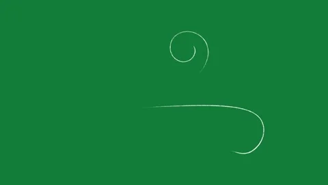 Hand Drawn Wind Blowing Effects Animation on Green Screen Background Vídeo Stock 335124469
