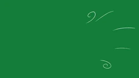 Hand Drawn Wind Blowing Effects Animation on Green Screen Background Stock Footage 335124488