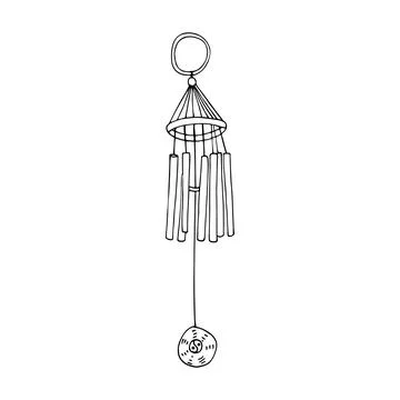Hand drawn wind chime Stock Illustration
