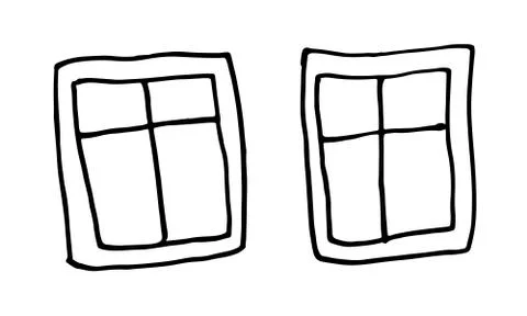 Hand drawn windows Stock Illustration
