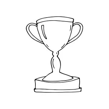 Hand drawn winners prize cup isolated on white Stock Illustration