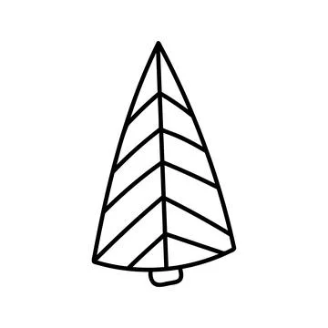 Hand drawn winter Christmas tree. Vector illustration of doodles Stock Illustration