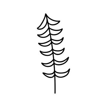 Hand drawn winter Christmas tree. Vector illustration of doodles Illustrazione stock
