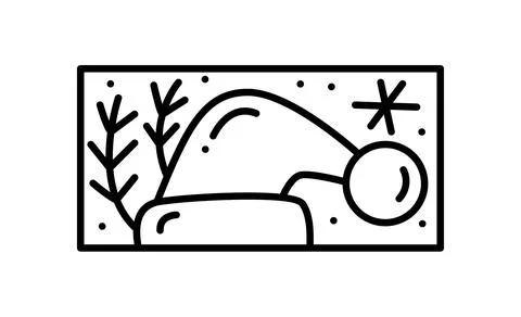 Hand drawn winter holiday vector constructor logo in rectangle frame. Christmas Illustrazione stock