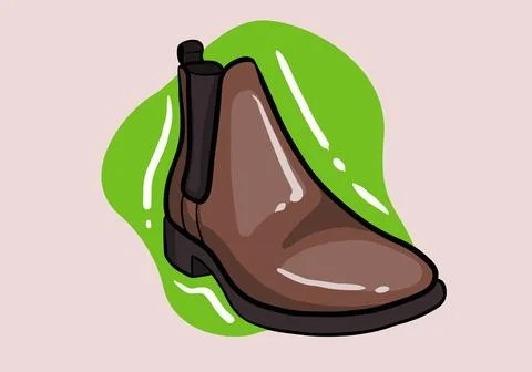 Hand drawn winter men boot. Flat Winter boot design Stock Illustration
