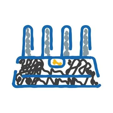 Hand drawn wireless router connecting to global internet network Stock Illustration