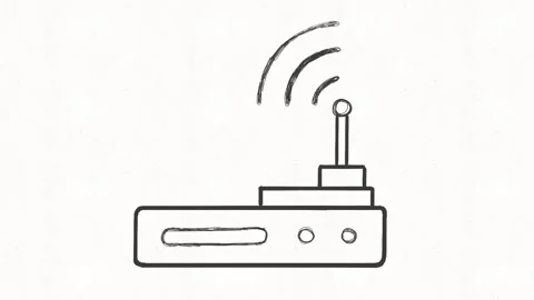 Hand Drawn Wireless WiFi Router Animation Stock Footage 341766300