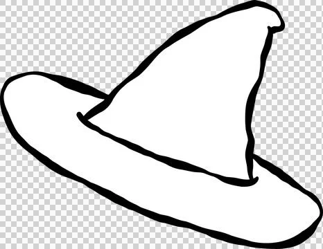 Hand Drawn Witch Hat Outline Illustration Stock Illustration