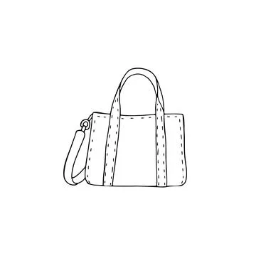 Hand drawn women's bag. Vector fashion illustration.  Women's fashion acces.. Stock Illustration