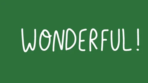 Hand-Drawn Wonderful Text 2D Animation on Green Screen | Positive Lettering Over Stock Footage 328989483