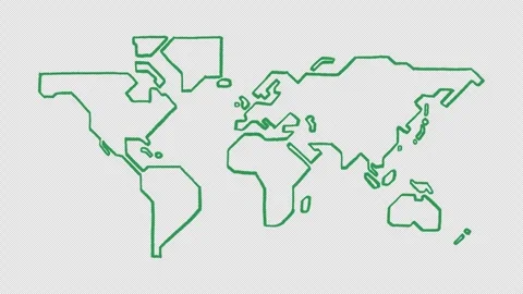 Hand drawn world map on alpha 動画素材 310596430