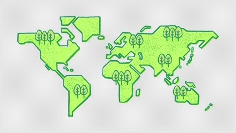 Hand drawn world map on alpha 動画素材 310596542