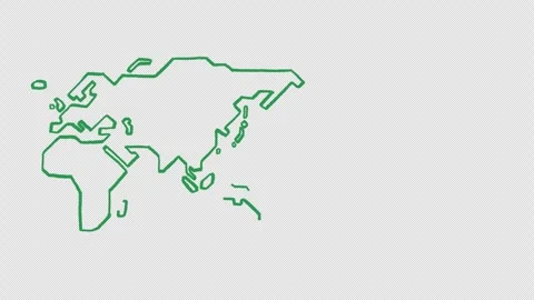 Hand drawn world map on alpha 動画素材 310597206