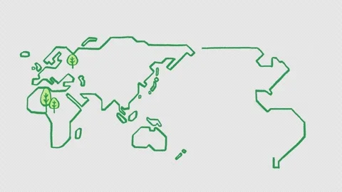 Hand drawn world map on alpha 動画素材 310597330