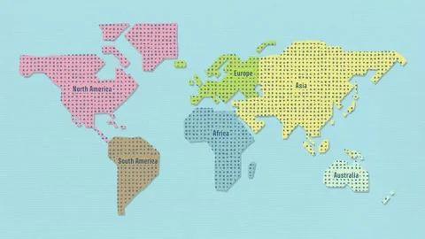 Hand drawn world map on paper background 動画素材 310597447