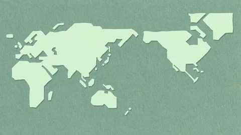 Hand drawn world map on paper background 動画素材 310597449