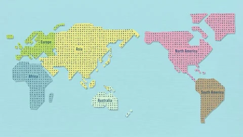 Hand drawn world map on paper background Stock Footage 310597477