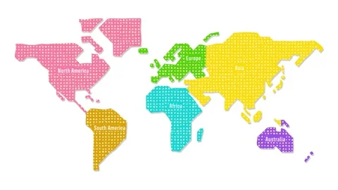 Hand drawn world map on white background 動画素材 310597448