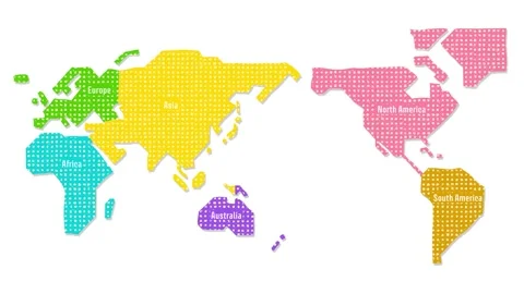 Hand drawn world map on white background 動画素材 310597479