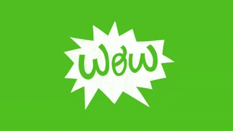 Hand drawn Wow word on jagged speech bubble Stock Footage 138723002