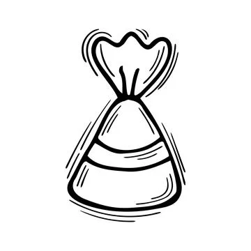Hand drawn wrapped candy. Sweets icon. Doodle. Sketch style Stock Illustration